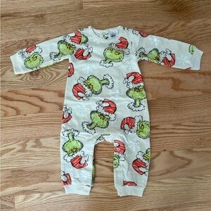 New w/out Tags Grinch Christmas Holiday One Piece Unisex Romper Size 6-9 Months